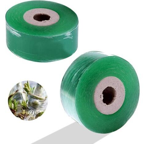 2 Rouleaux Greffage Ruban, Ruban Greffage Transparent, Biodegradable, Auto-adhésif, Ruban Film a Greffer pour Greffage Pépinière Arbre Semis Fleurs (Vert 3 cm) (1/5)