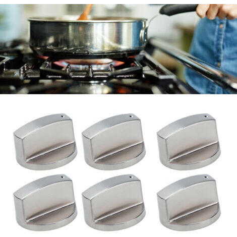 6Pcs 8mm Bouton Rotatif Bouton De Commande En Alliage De Zinc Remplacement Pour Cuisinière À Gaz Four À Micro-ondes 45°-- (1/5)