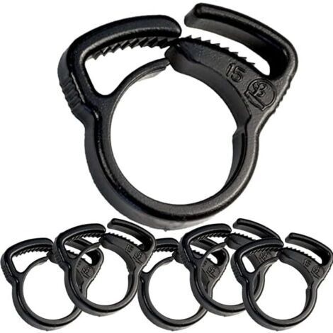 Lot de 25 Colliers d'Irrigation Goutte à Goutte 16 mm Noir – Fixation Tuyau pour Système Irrigation Goutte à Goutte, Accessoires Irrigation, Collier Tuyau 16mm, Système Irrigation Jardin