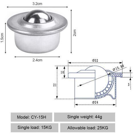 Jeu de 12 roulettes – Acier au carbone galvanisé – Capacité de charge de 15 kg par roulette – Rotation à 360° – Transport industriel silencieux (1/4)