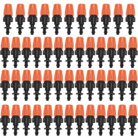 50 Pcs émetteurs De Pulvérisation D'irrigation Goutte à Goutte,Goutteurs De Brumisation Réglables Connecteur De Tube Arroseurs D'irrigation Tête Système D'arrosage, pour Jardin, Pelouse, Ferme, (1/5)