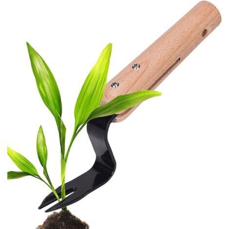 Fourchette à main de jardin, outil d'élimination des mauvaises herbes de jardin, outil de désherbage de jardin en acier pour désherber et transplanter des efficaces (1/5)