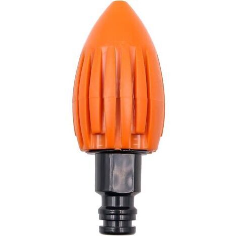 Buse de nettoyage de canalisations, lance-eau, buse de nettoyage de canalisations haute pression, buse de nettoyage de canalisations avec raccord rapide, adaptée aux tuyaux d'arrosage (orange) (1/5)