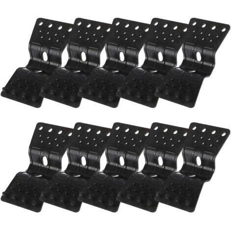 Lot de 10 clips en plastique très résistants en forme de papillon pour installation de filet d'ombrage et de tissu, fixations pour film de jardin et serre Noir (1/5)
