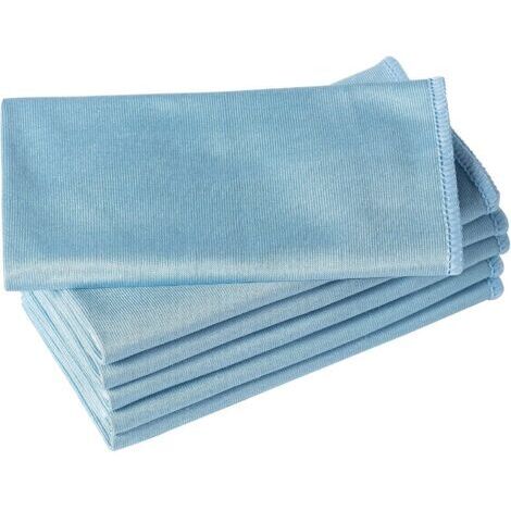 Lot de 6 Chiffons en Microfibre pour Verre, 40x 40 cm, Non Pelucheux pour Nettoyer Rapidement Les fenêtres, Lunettes, Pare-Brise, miroirs et Surfaces en Acier Inoxydable, Bleu (1/4)