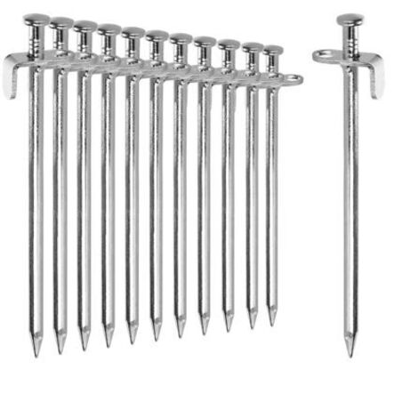 12x Piquets de Tente en Acier - piquets Longs et Robustes pour Le Camping et l'extérieur - Piquet de Tente (1/5)