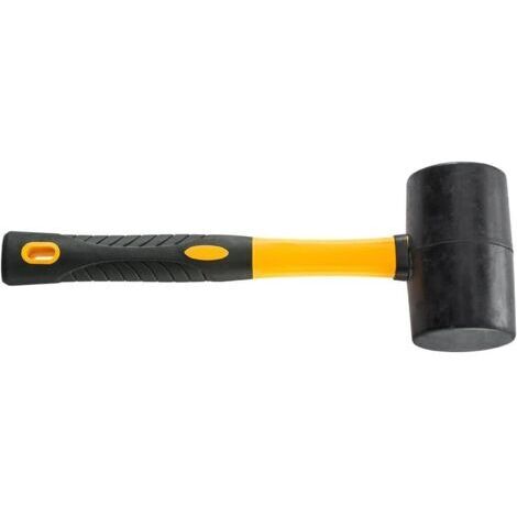 Maillet Caoutchouc Noir Ø 55 mm – Marteau Universel de Petite Taille pour Carreleur, Carrossier, Maçon, avec Manche Bi-Matière 2K pour Carrelage et Pavage (1/5)