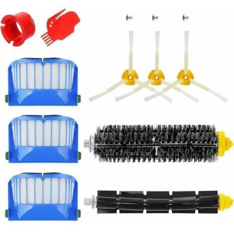 Juego de accesorios para iRobot Roomba serie 600 671 692 694 697 698 650 651 660 690 piezas de repuesto de rollo de filtro de cepillo de escoba (1/4)