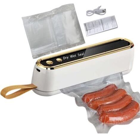 Machine à sceller sous vide - Portable - Sans fil - Design compact - Avec 10 sacs - Kit de conservation des aliments - Pour la maison, la cuisine, le stockage de bocaux à viande, conteneurs, mi (1/5)