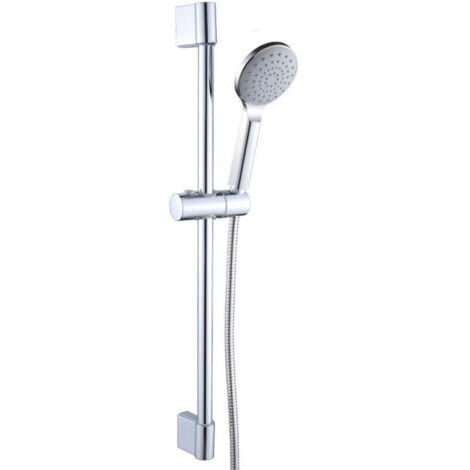 Ensemble de douche, barre de douche avec pommeau de douche, tuyau, support de douchette,Chrome, Argent (1/4)