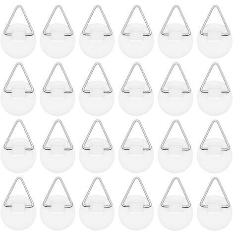 24 Pièces Crochets Adhésifs Invisibles Attache Cadre Adhésif Accroches Tableaux Adhésives Supports de Plaque Muraux pour Plaques Murales Tableaux Art Décoratif (1/5)
