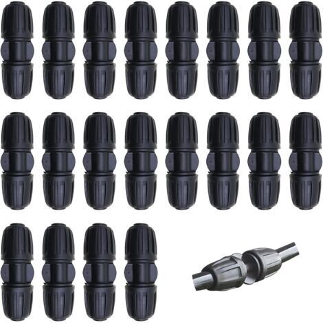 Accessoires d'irrigation goutte, 20 pièces tuyau d'irrigation goutte de 1/2 pouces, connecteur d'irrigation goutte de type I, accessoires d'arrosage goutte de 16 mm pour jardin, patio (1/4)