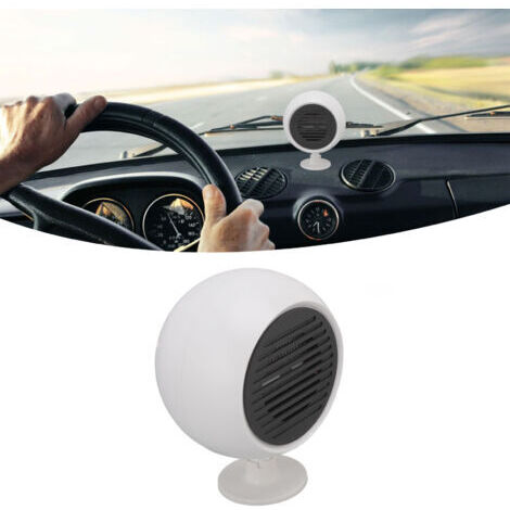 Chauffage de voiture à température constante, faible bruit, grand Angle réglable à 360 °, ventilateur de chauffage de voiture blanc 12V (1/5)