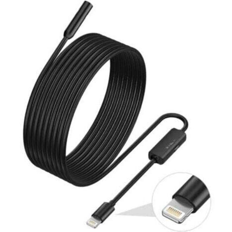 Endoscopio per iPhone, telecamera di ispezione ILIHOME con obiettivo da 5,5 mm per, boroscopio con cavo semirigido da 3,5 metri, IP68 impermeabile (1/4)