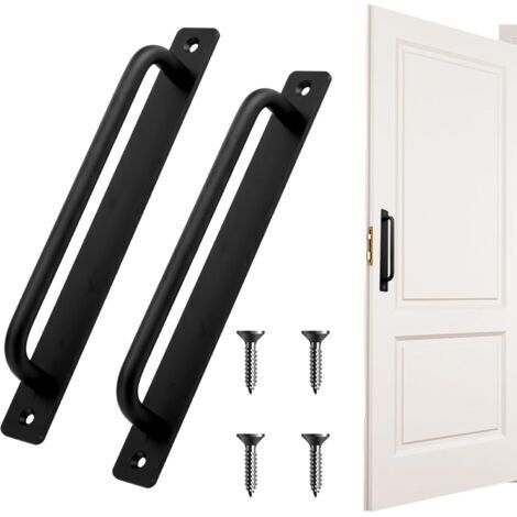Poignée de Porte Coulissante en Acier Inoxydable - Lot de 2 Poignées Porte avec Vis, Design Moderne pour Armoires, Granges, Fenêtres (21x2.5cm) (1/5)