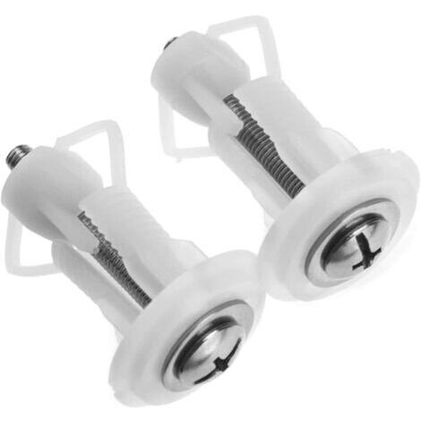 Lot de 2 fixations universelles pour abattant de WC avec vis et trou aveugle (1/2)