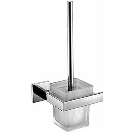 Brosse WC Porte Brosse Toilette Acier Inox 304 Verre Trempé Métal Chromé Miroir Poli- 14,813,534cm-Balayette WC Brosse WC(Brosse Inclu)-Accessoires Salle de Bain (1/5)