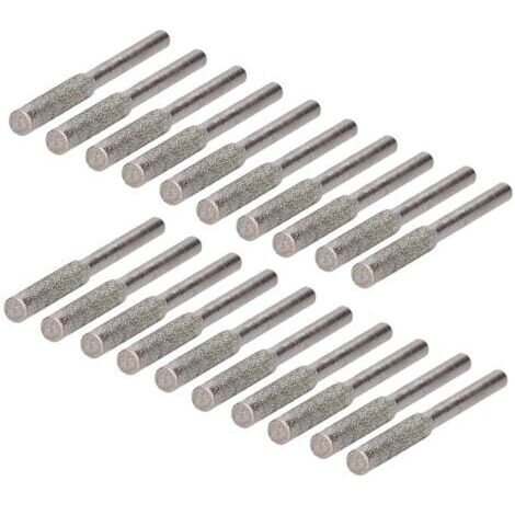 20 Pièces 4.8mm Affûteur de Tronçonneuse Diamant, Diamant Tronçonneuse Affûteuse Bavure Pierre à Aiguiser pour Tronçonneuses Lime à Pierre pour Scie à Chaîne Tronçonneuses (Argent) (1/5)