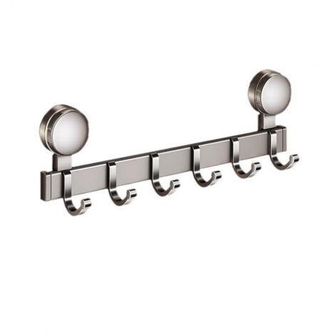 Crochets de douche à ventouse Space en aluminium et ABS – Adhérence multi-surfaces et crochets réglables pour salle de bain/cuisine/salon (1/4)