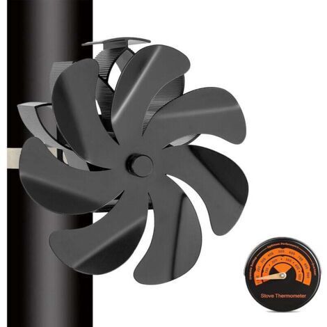 Ventilateur de poêle à bois 7 pales – Silencieux et alimenté par chaleur – Compatible avec cheminées et poêles – Température de fonctionnement 50-350℃ (1/5)