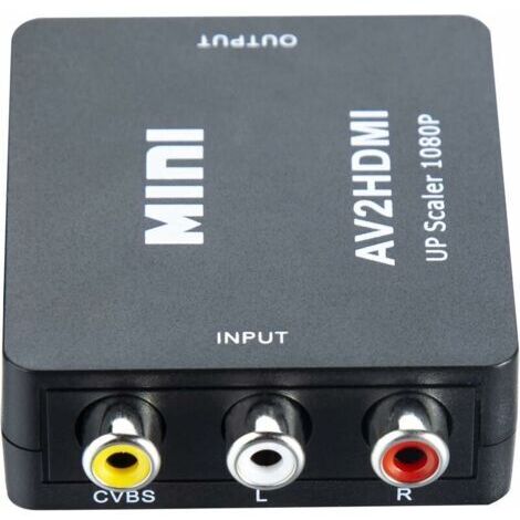Adaptateur RCA vers HDMI, adaptateur AV Hdmi 1080P, convertisseur audio vidéo composite RCA CVBS AV vers HDMI. pour PS2/ Wii/Xbox/SNES/ N64/ VHS/magnétoscope DVD, prise en charge PAL/NTSC avec câble d (1/5)