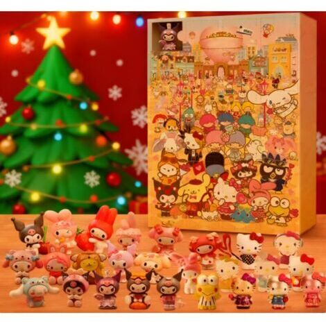 Calendrier de l’Avent Sanrio Noël 2025 – 24 surprises kawaii – Figurines et mini décorations – Pour chambre d’enfant ou sapin