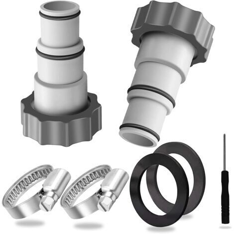 Adaptateur Tuyau Piscine 32 38,2 Pièces Adaptateur Piscine Intex 32 38,Adaptateur Piscine 38mm,Raccord Tuyau Piscine Intex,Adaptateur Tuyau Pompe Piscine. (1/4)