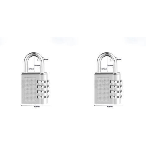 [2 Pièces] 4-Digit Cadenas à Combinaison, Serrure Combinée Imperméabiliser, Métal étanche et Fermoir Combiné en Acier Plaqué (17B Electric White) (1/5)