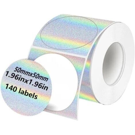 2 pièce Autocollant for imprimante d'étiquettes thermiques 50x50, papier thermique Laser couleur auto-adhésif, combinaison for fabricant d'étiquettes Phome M110 M200 M120 E210(Silver-Speckle L (1/5)