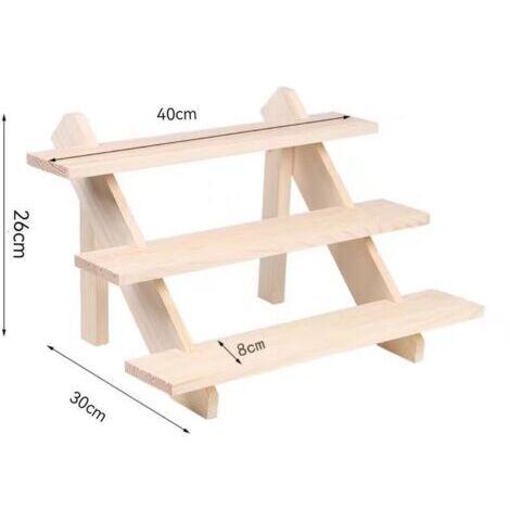 3 Niveaux Présentoir en Bois Porte-Boucles D'Oreilles et Porte-Bague Détachable en Bois Non Fini Présentoir Carte Bijoux avec Rainure pour Détail Présentoir Bijoux Collections Figurines Pops (1/3)