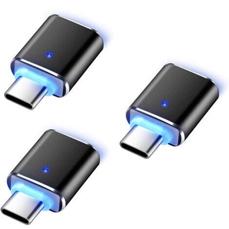 Adaptateur USB C vers USB (3 pièces), USB C Mâle vers USB 3.0 Femelle Connecteur OTG Haute Vitesse Compatible avec Google Pixel Chromebook Samsung Galaxy S10/S9 Huawei P20/P30 MacBook Pro (1/5)