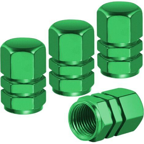 4PCS (Vert) Bouchon Valve Pneu Voiture,Bouchon Pneu Voiture,Bouchon de Valve Voiture,Bouchon Valve Pneu,Valve Pneu Voiture,Bouchon de Valve,Convient à la Plupart des Voitures (1/4)