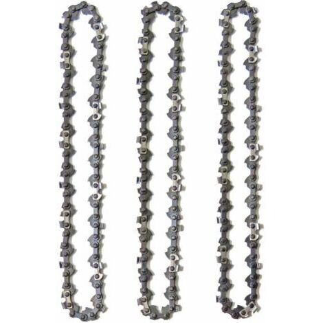 Lot de 3 chaînes d'élagueuse sur perche – Guide-chaîne 10'' (8'') – 48 maillons d'entraînement – Faible rebond pour tronçonneuses jusqu'à 42cc (1/4)