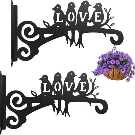Hanging Plant Holder, 2 Pièces Supports Jardin Suspendus Cintres Pot Fleur Avec Vis 10in Pour Lanternes, Paniers Suspendus, Cages À Oiseaux, Carillons Éoliens (4 oiseaux) (1/5)