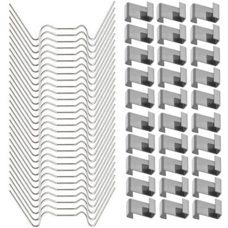 100 Pcs Clips de Fixation pour vitre de Verre à Effet de Serre en Acier Inoxydable (avec 50 Clips de Fil W pour vitrage en Serre et 50 Clips de chevauchement en Z pour vitrage de Serre) (1/5)