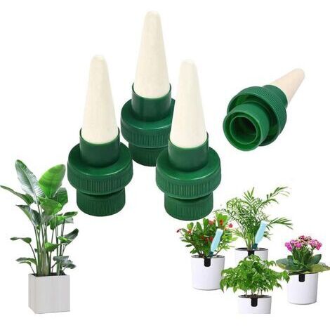 Irrigation Goutte a Goutte Bouteille, 4 Pièces Arrosage Goutte à Goutte en Céramique Arroseur Automatique Plantes Système D'Irrigation Automatique pour Jardin Maison Intérieur Extérieur (1/5)
