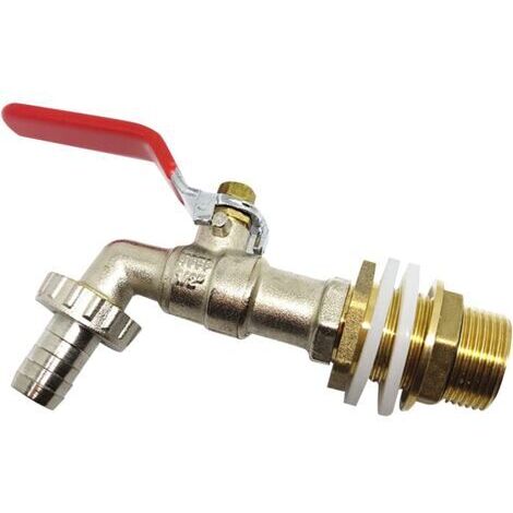 Adaptateur de connecteur de seau Valve de seau IBC, connecteur de tuyau de valve de robinet en laiton adapté au fil épais au jeu de tétines en laiton de robinet à 4 points, adaptateur de robinet amovi (1/4)