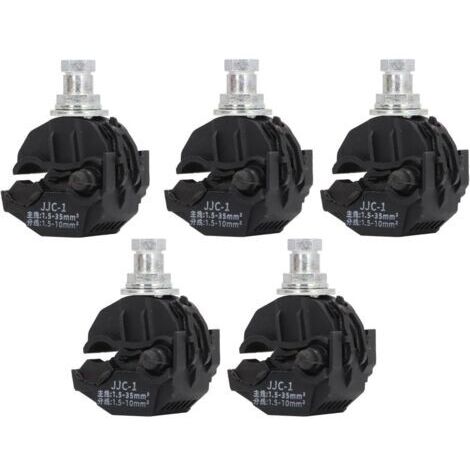 Lot de 5 Connecteur de Perçage D'isolation sans Pelage, Pince 1KV Séparateur de Câble Étamé pour Alimentation Industrielle, Éclairage de Jardin, PVC Cuivre (JJC-1) (1/5)