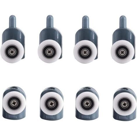 8 Pièces Galets de Porte de Douche Roulette Porte de Douche Roulette Porte Coulissante Galet Porte Rouleau Roulette Roue Rouleaux De Porte De Douche pour Porte Douche Salle de Bain 25mm (1/5)