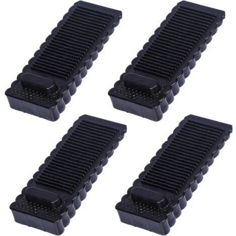 4 Pièces Noir Antidérapante Bloc Arrêts de Portes Durables Butee de Portail Bloque Butoir de Porte Empilables pour Tous Types de Sols en Intérieur et Extérieur (1/4)