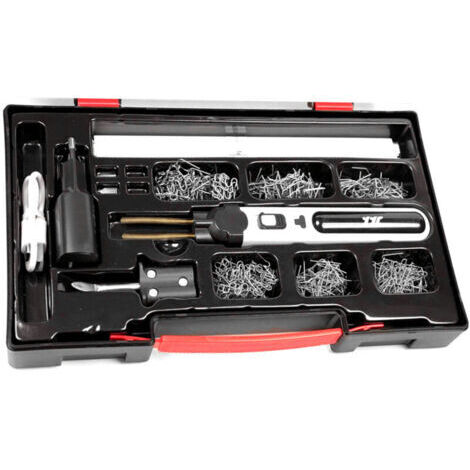 Machine de soudage portable pour plastiques, kit de réparation de fissures de panneaux, agrafeuse à chaud, découpe thermique, ensemble d'outils de réparation de trous en plastique avec lumi (1/5)