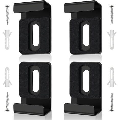 4 Pièces Fixation Miroir, Noir Fixation Mural pour Miroir, Acier Inoxydable Supports de Miroirs Muraux, Comprend des Vis et des Tubes D'expansion, pour Miroirs de (1/5)