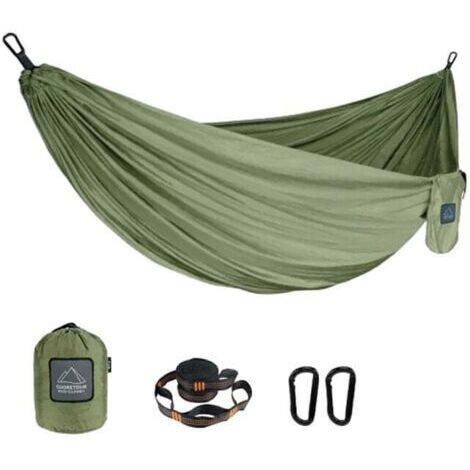 Hamac Extérieur Nylon Résistant Anti-Renversement Installation Rapide Porte 300 kg Camping Jardin (1/4)