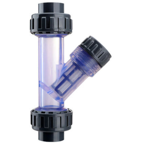 Filtre en Y en PVC transparent facile à installer pour aquarium 3/4 pouce (1/4)