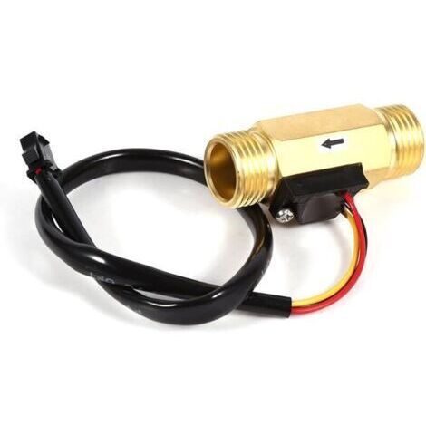 Wasserdurchflussschalter – 1 Stück neuer G1/2 Zoll Kupfer-Hall-Effekt-Flüssigkeitswasser-Durchflusssensorschalter Durchflussmesser 1–30 l/min, hohe Qualität (1/4)