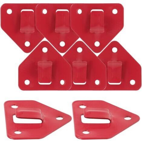 Support Mural D'Extincteur Universel 8 Pièces - Crochet De Fixation Robuste pour Extincteurs Jusqu'à 6kg - Support Triangulaire en Rouge pour Installation Murale Et Accessibilité (1/5)