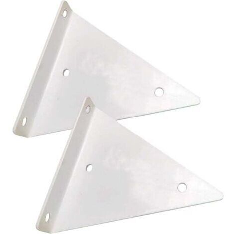 Support D'étagère Flottant Métal Triangle Équerre Murale Invisible Salon Chambre Salle de Bain 2 Pièces Blanc
