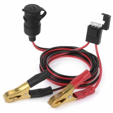 12V 24V femelle voiture allume-cigare prise à batterie pinces crocodiles connecteur 2FT voiture batterie pince-sur câble de charge d'extension-- (1/5)