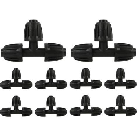 10 Pièces Connecteurs en T pour Système d'Irrigation Goutte à Goutte, Adaptateurs de Robinet en Plastique Durable 13mm 1/2", pour Jardinage, Agriculture et Serres (1/5)