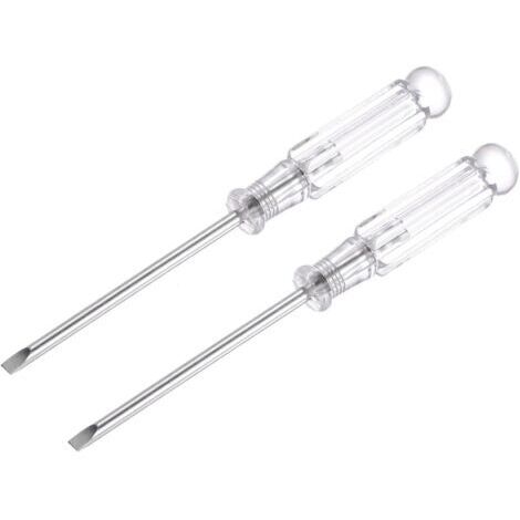 Mini tournevis à fente, tête plate de 3,0 mm avec poignée transparente pour petits appareils, 2 pièces (1/4)